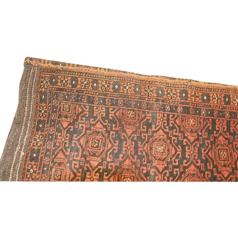 Hand Knotted Wool Area Rug in Red