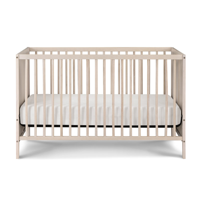 Lit de bébé en bois convertible Pixie Finn 3-en-1 avec broches rondes, Naturel délavé