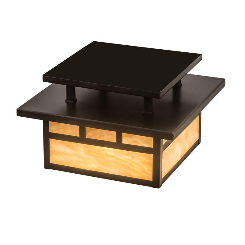 Plafonnier semi-encastré carré 17 po 2 lumières unique Almont