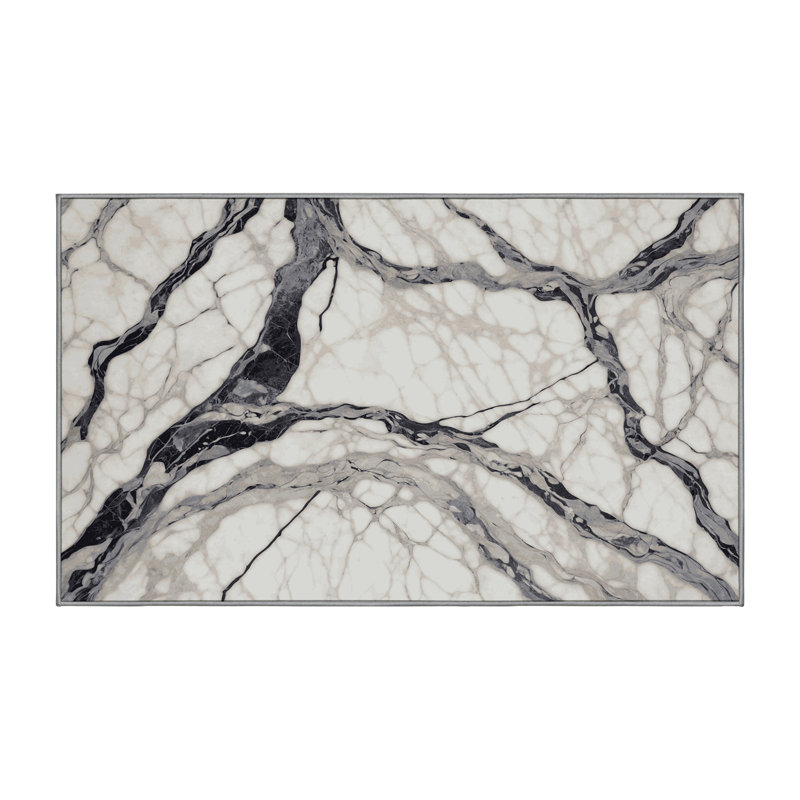 Machine Washable Gray Area Rug, Rectangle 2' x 3'