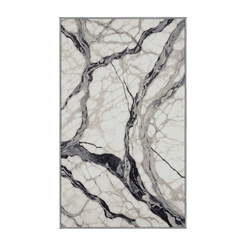 Tapis gris lavable à la machine, Rectangle 2 pi x 3 pi