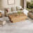 55" Rrustic Brown Wood Coffee Table with Base-982126996