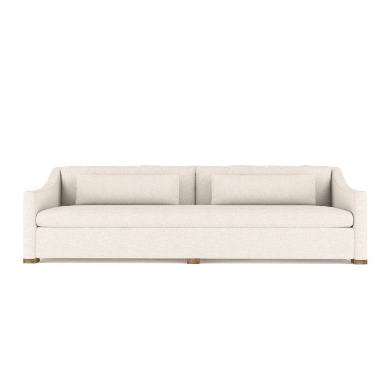 Crosby Slope Arm Sofa, Plush Velvet Alabaster, 32.5" H x 120" W x 38" D, Ebony
