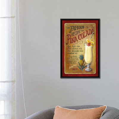 Publicité décorative sur toile «Famous Recipe for Pina Colada» par Lisa Audit