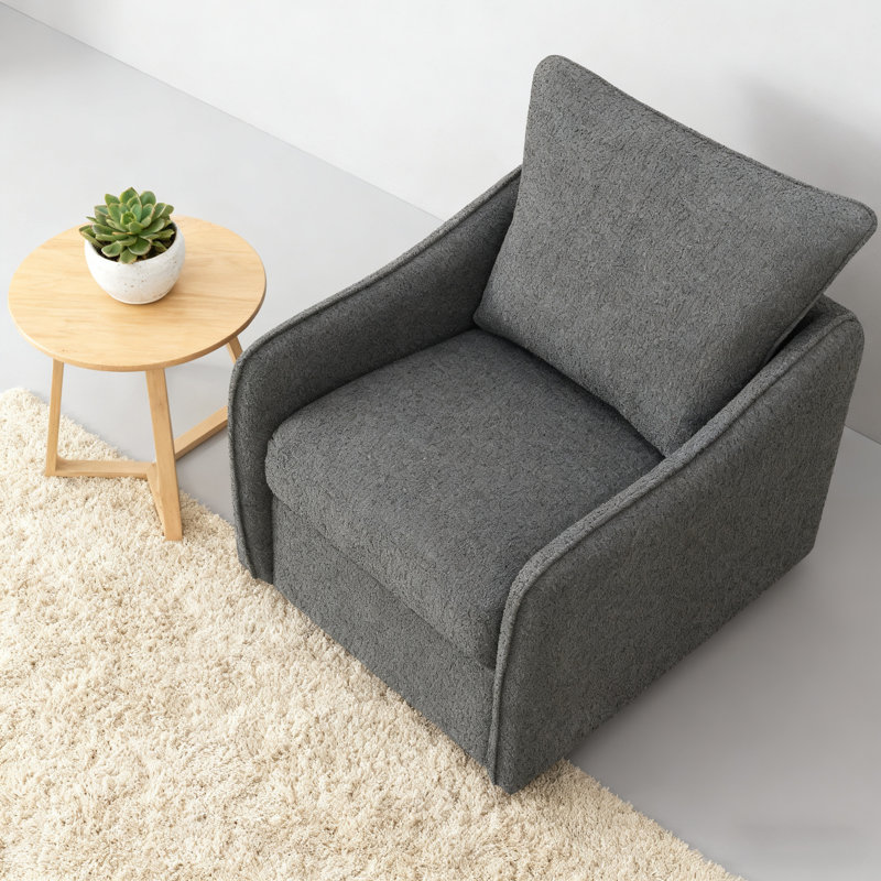 Chaise pivotante rembourrée moderne gris anthracite, Gris anthracite
