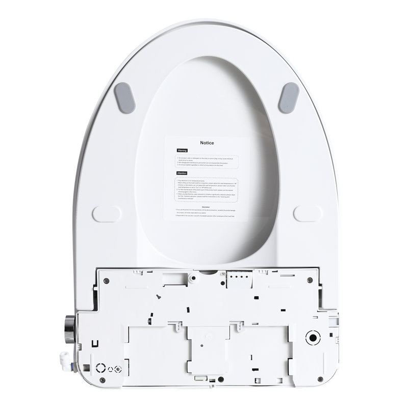Siège de bidet chauffant réglable - Fonction de bouton latéral, température et régulation de l'eau, nettoyage automatique des buses, quatre niveaux de chauffage, nuit, compatibilité de toilette allongée dans la restauration de salle de bain
