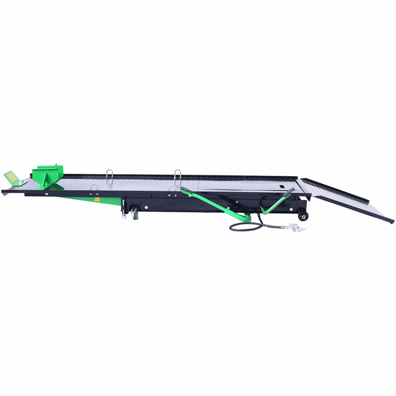 Élévateur pneumatique pneumatique 1000 lb Table élévatrice de capacité pour VTT / motocyclette mobile, vérin manuel / pneumatique robuste avec rampe amovible