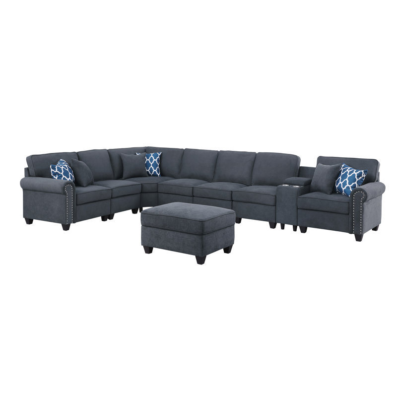 Upholstered L-Shaped Sectional Reversible