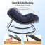 Chaise berçante d'extérieur surdimensionnée turquoise Papasan, chaise d'extérieur en acier thermolaqué-356683402-356683401
