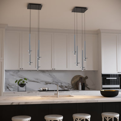 Luminaire suspendu cylindrique à DEL 4 lumières Zakaryan
