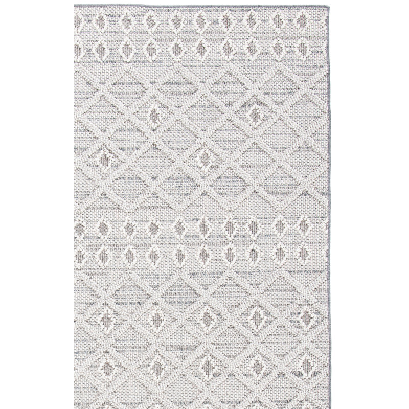 Tapis intérieur / extérieur gris Charlcombe Southwestern, Rectangle 9 pi x 12 pi