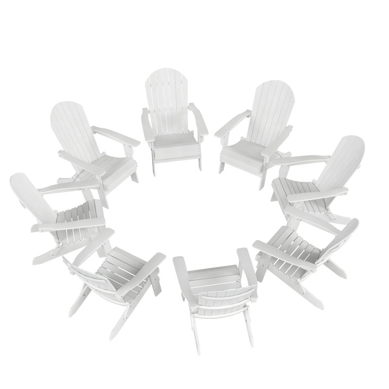 Chaise Adirondack pliante en plastique Arrlo, Blanc