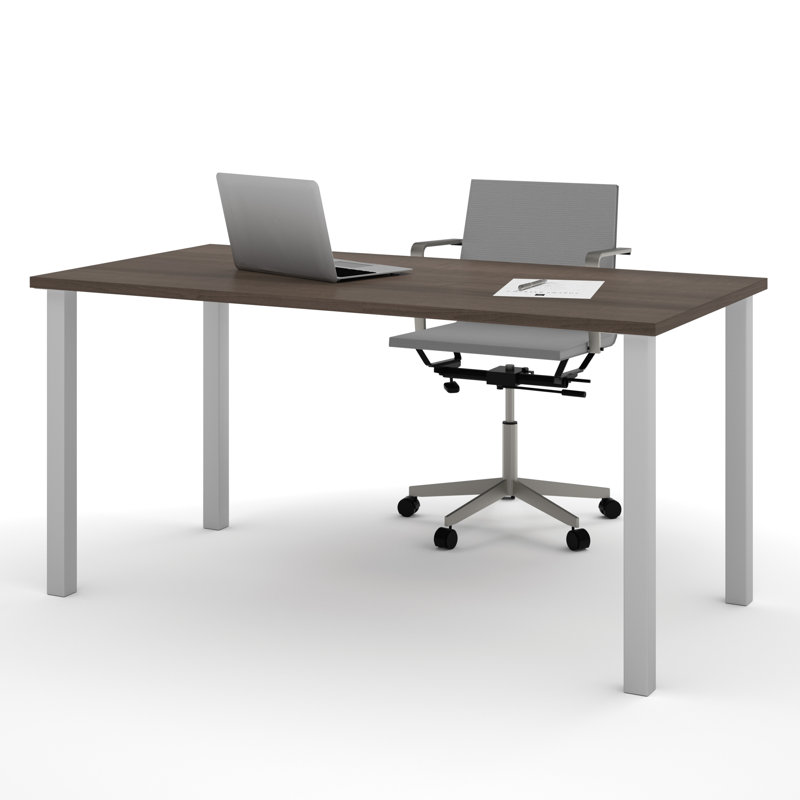 Manufactured Wood and Metal Writing Desk, 29" H x 59.3" W x 29.5" D, Antigua