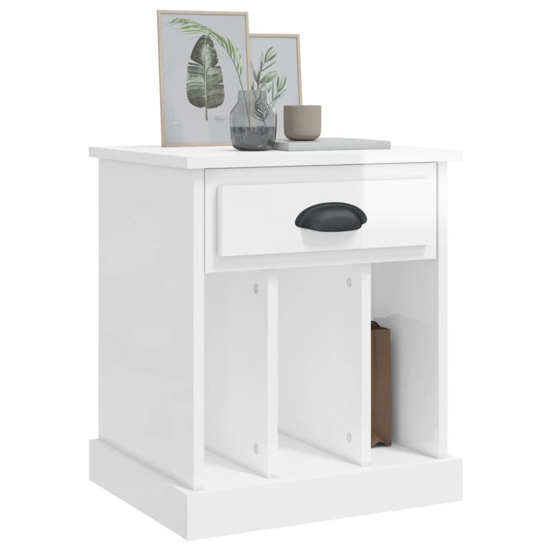 43cm W Bedside Table, White