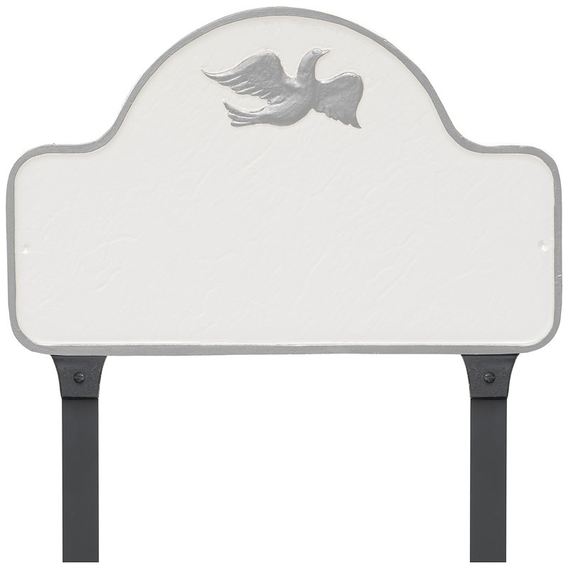 Plaque d'adresse avec colonnettes Dove Arch, Blanc / argent, Oui