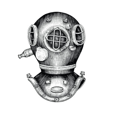 Diving Helmet - Wrapped Canvas Print