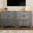 Farmhouse TV Stand With 2 Drawers For 70" Tvs, Wood Grain Sideboard Buffet Cabinet With Adjustable Shelves, Grey | Gift Idea-925738033
