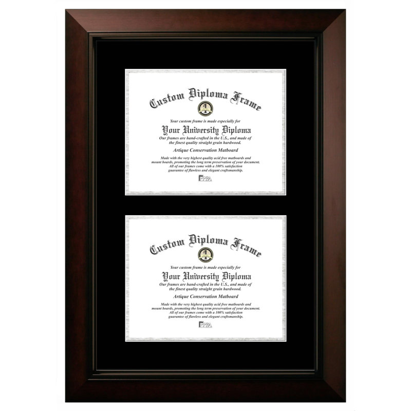 Cadre photo à double degré pour le certificat Lona, Or, 8.5 po X 11 po