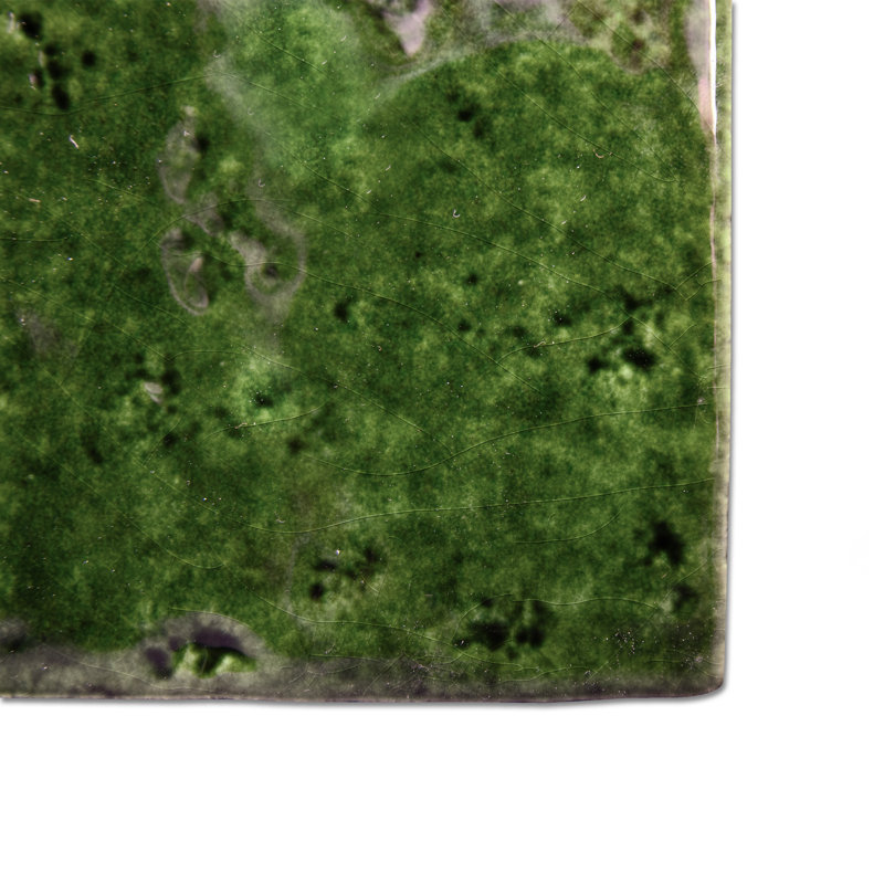 L 4 po X 4 po Carreau de céramique, Tourmaline verte