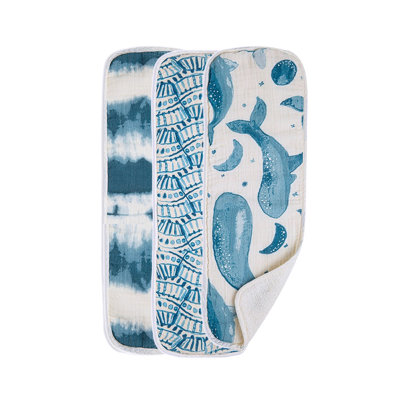 Caspian Crane Baby Nautical Burp Cloth Set