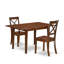 L'ensemble 3 pièces de table et chaises de cuisine comprend une table de salle à manger rectangulaire avec rallonge papillon et 2 chaises en bois massif, 32 x 54 pouces, acajou-95030352-16981959
