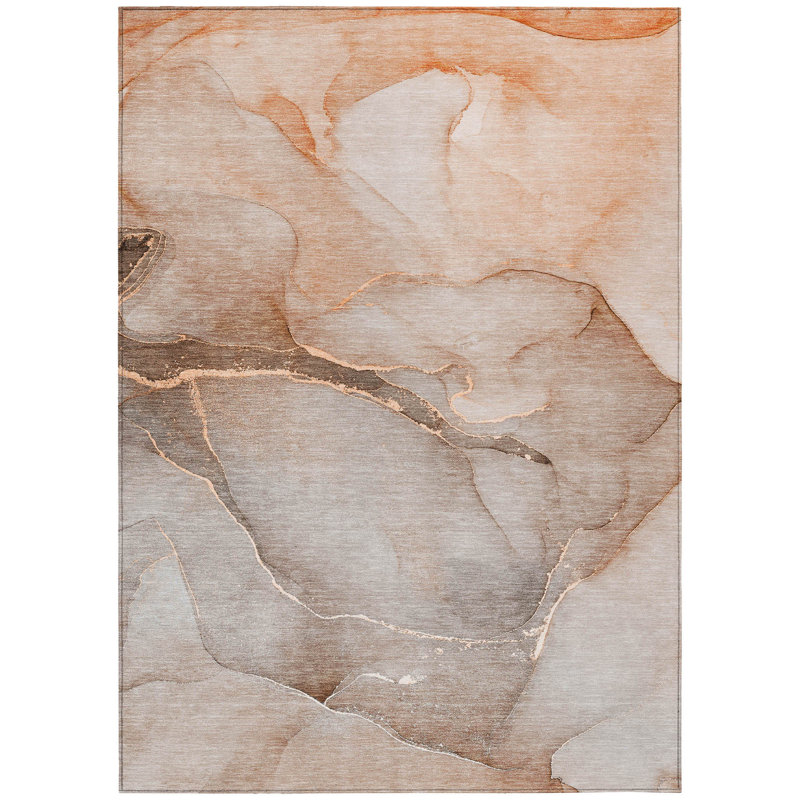 Kyrie Washable Abstract Indoor / Outdoor Rug, Rectangle 9' x 12'