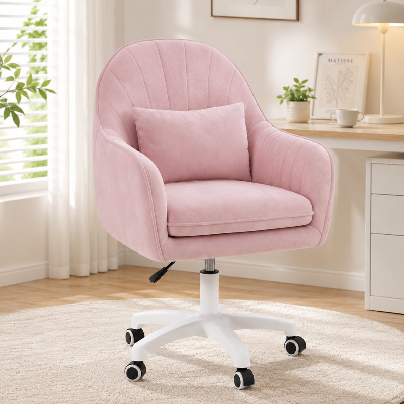 Velvet Office Chair, Pink
