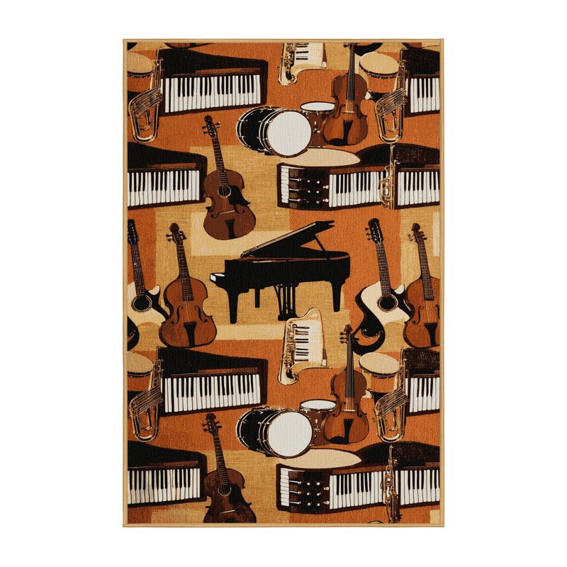  Tapis lavable de la collection d'instruments de musique lavable, Tapis de couloir 2 pi x 5 pi