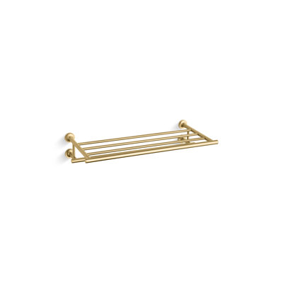 Purist 24" Hotelier Metal Wall-Mount Bathroom Shelf, Towel Holder