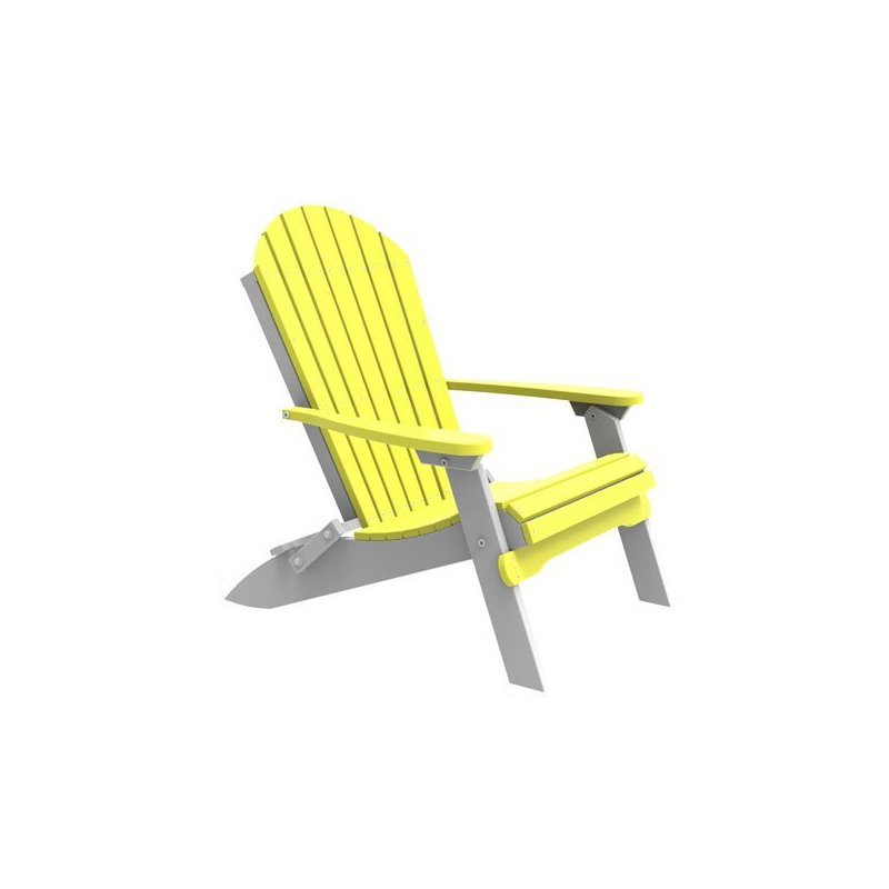 Frederike Foldable Outdoor Adirondack Chair, Yellow/White