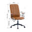 Confortable chaise de bureau brun antique, en cuir synthétique, réglable pour un usage domestique