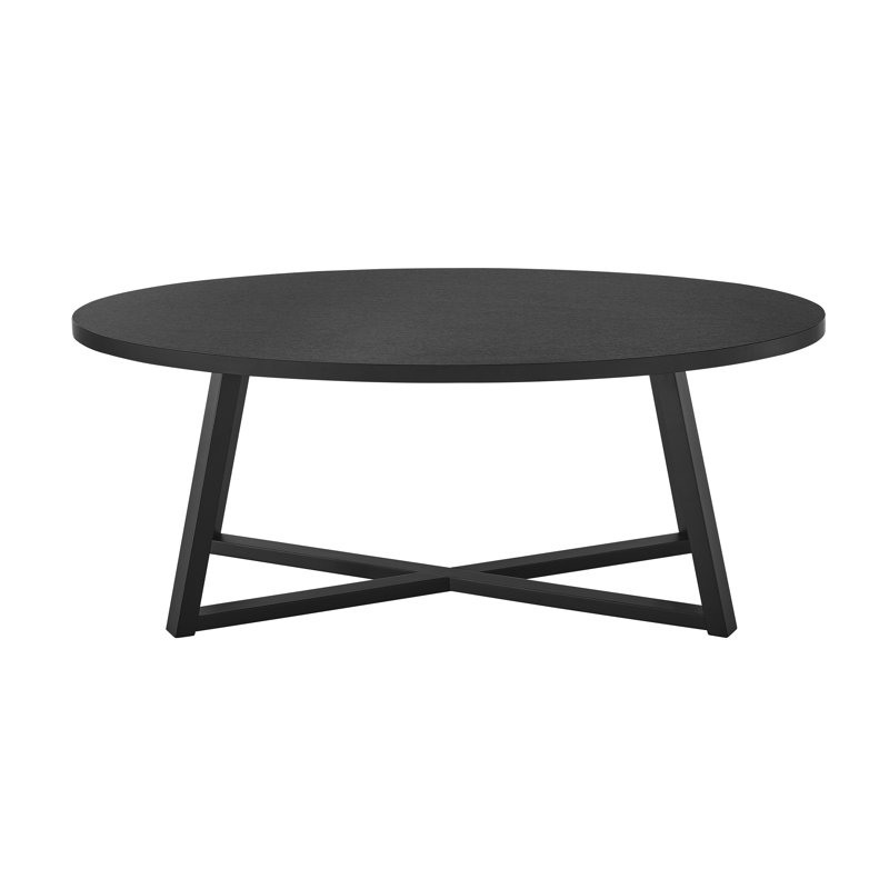 Marvis Savner Wood Oval Coffee Table, Black, Black