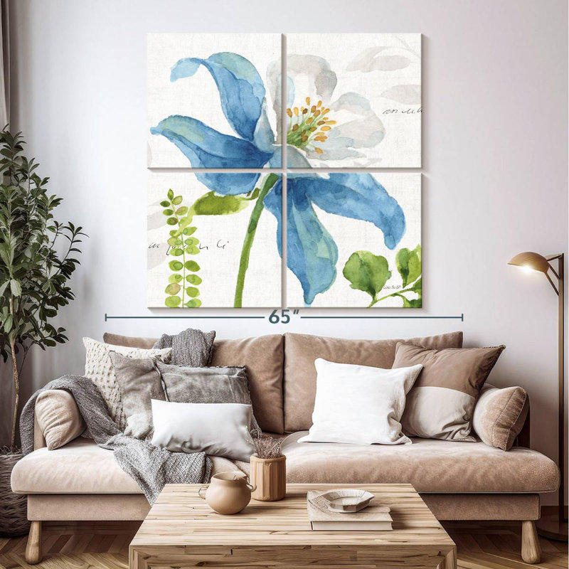 Jardin Harnek bleu et vert II, H 74 po x l 74 po