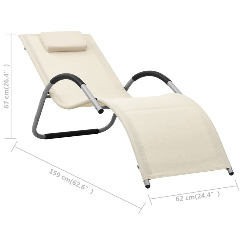 Ardis Reclining Deck Chair, White