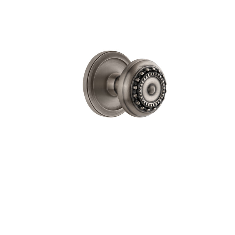 Grandeur Circulaire Rosette Single Dummy with Parthenon Door Knob, Antique Pewter