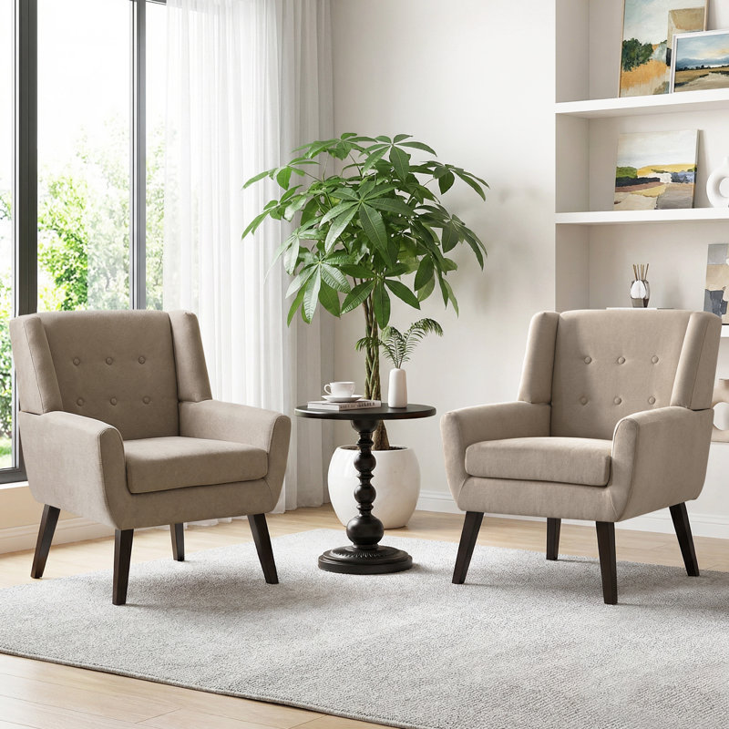Upholstered Armchair, Khaki
