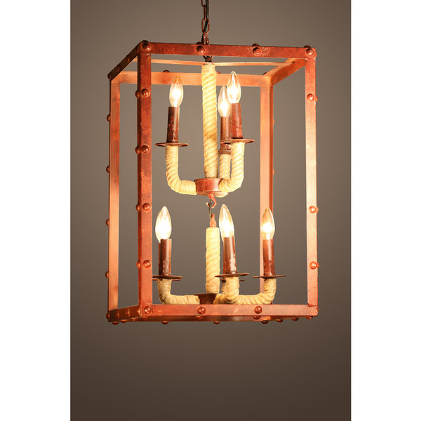 Cadre/lustre carré 8 lumières façon bougie style bougie Litteral