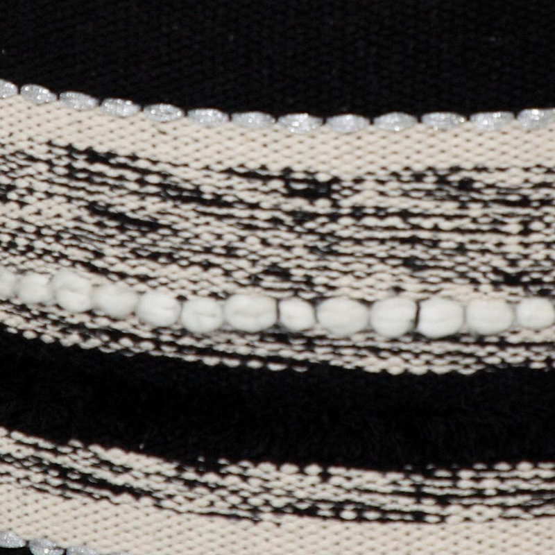 Lacluta Transitional Cableknit Handmade Cotton Round Upholstered Ottoman Pouf