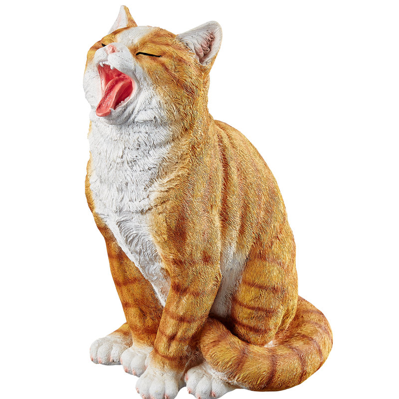 Lazy Daze Kitty Yawning Cat Statue