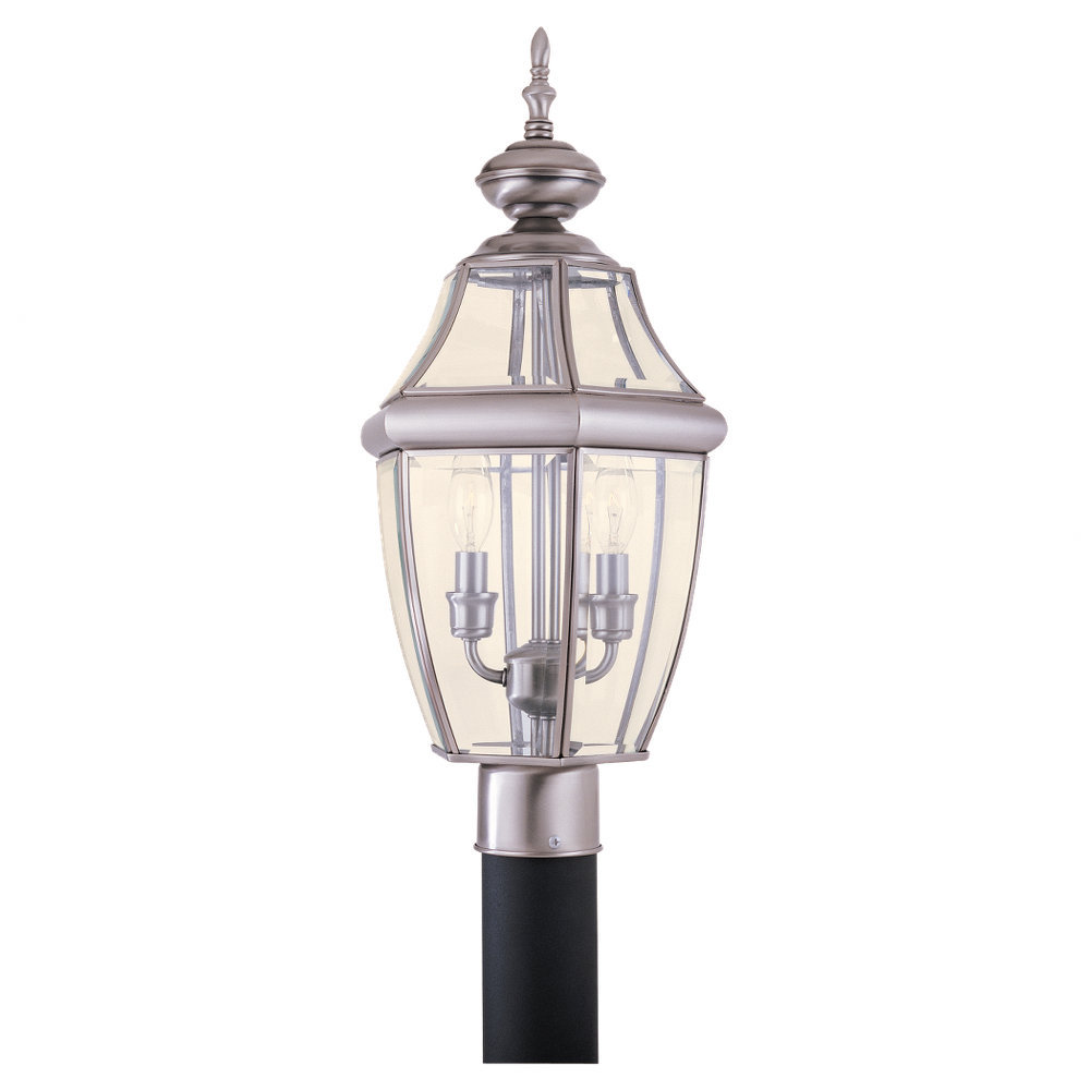 Eirini Beveled Metal Outdoor Lantern Head, Antique Brushed Nickel, No