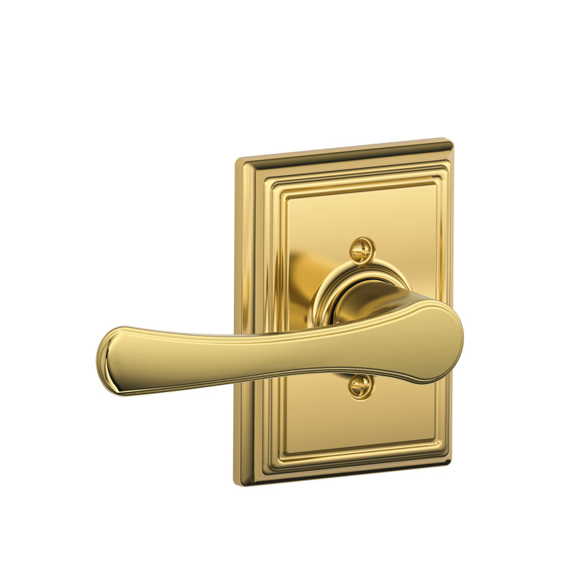 Avila Lever with Addison Trim Non-Turning Lock, Bright Brass