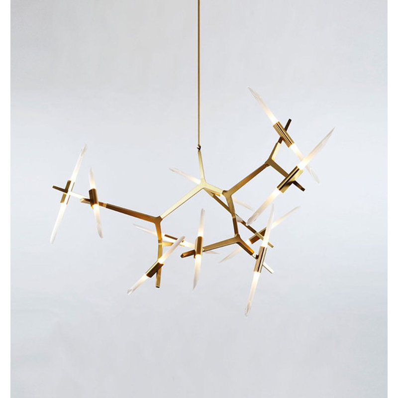 Lustre linéaire moderne 10 lumières spoutnik Nicollet
