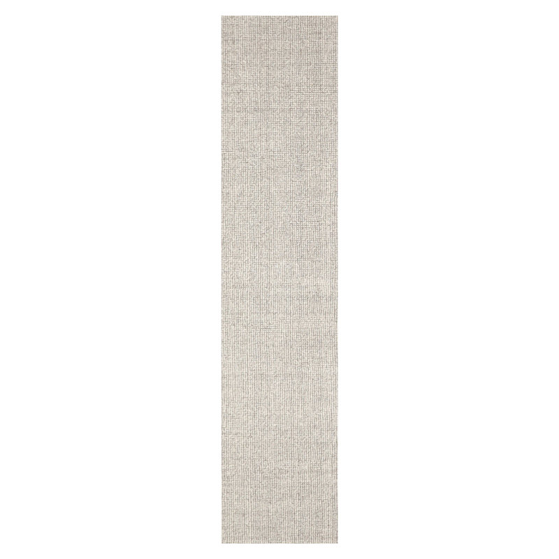 Tapis multicolore texturé touffeté à la main ivoire, Tapis de couloir 2 pi 6 po x 8 pi