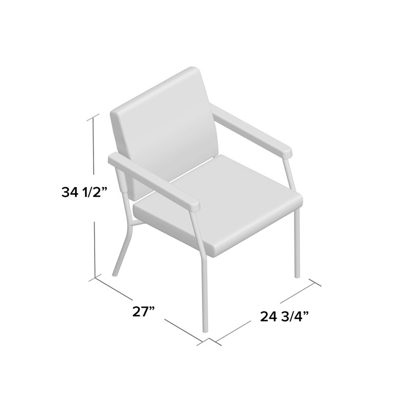 Chaise de salle d'attente en vinyle l 24,75 po Pavi, Noir