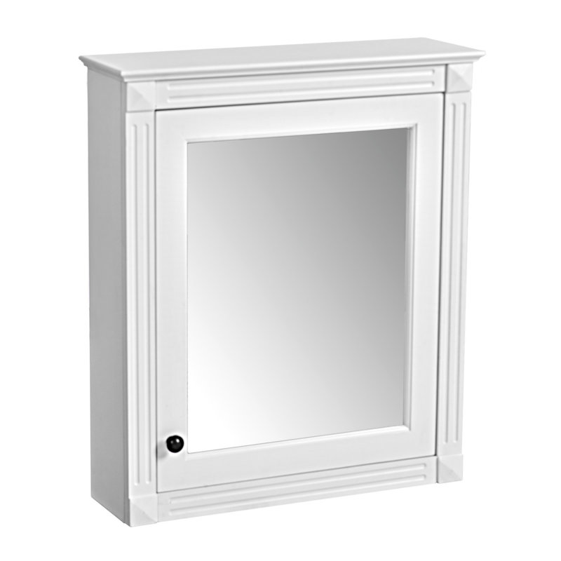 Armoire de rangement murale avec miroir, Blanc