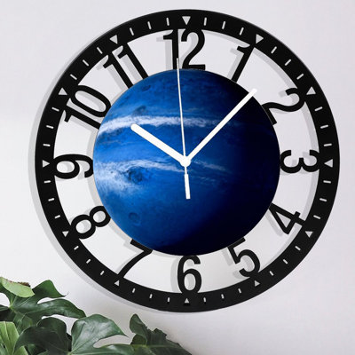 10" Round Iron Wall Clock with Silent Quartz Movement, Roman Numerals, UV-Printed Design