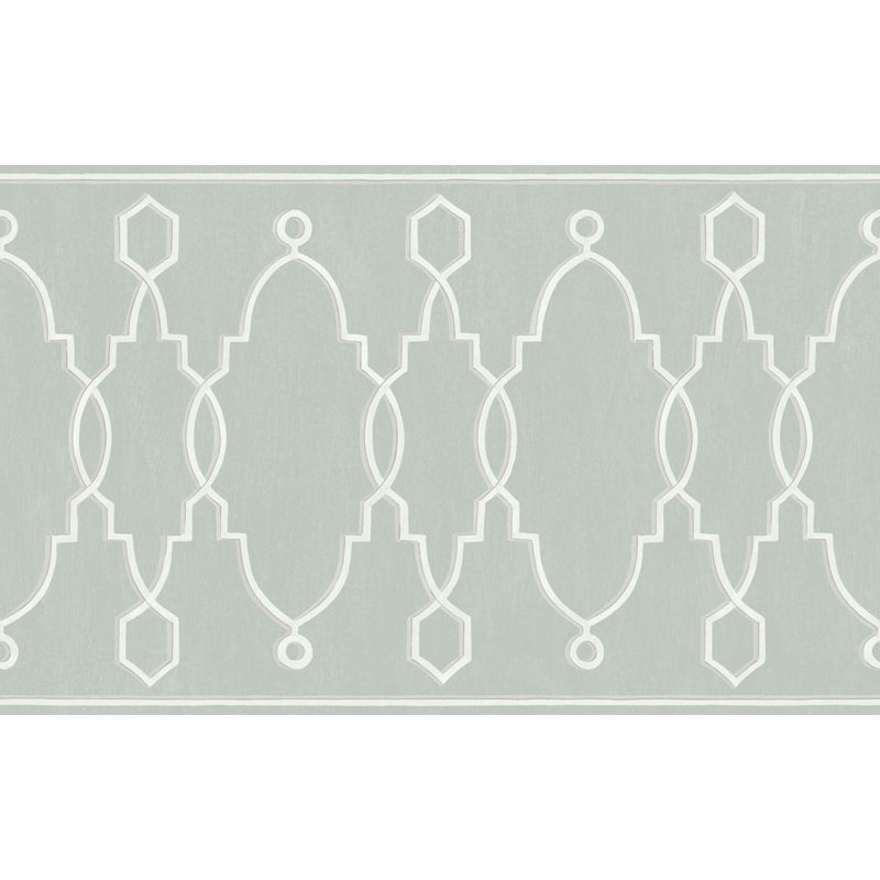Parterre Geometric Wallpaper Border, French Gray