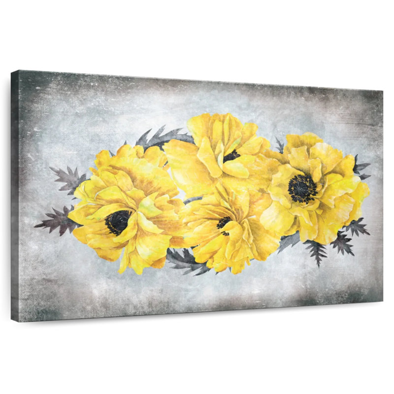 Coquelicots jaunes en pleine floraison Harnek, H 26 po x l 39 po