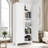 69.97 In Tall White Steel Cabinet, 2 Doors, Adjustable Shelves, Bedroom Storage, Rust - Shapely Height, Clothing