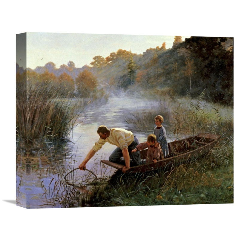 " The Fisherman " by Pierre Andre Brouillet, 25.08" H x 30" W x 1.5" D